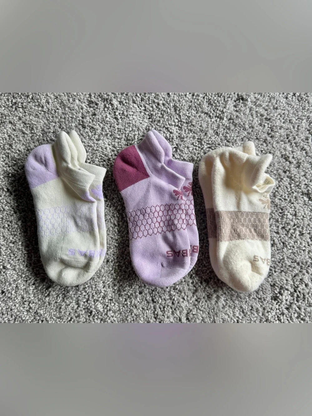 Purple Floral Ankle Socks size small